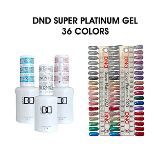DND Super Platinum Gel Collection 0.5oz - 36 colors Board 15  (#930 - #965) w/ 2 Color Charts
