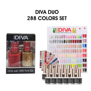 DIVA - Matching Duo - Full Set 288 colors w/ 12 Top Diamond 0.5oz, 1 set Color Chart & 1 Color Book
