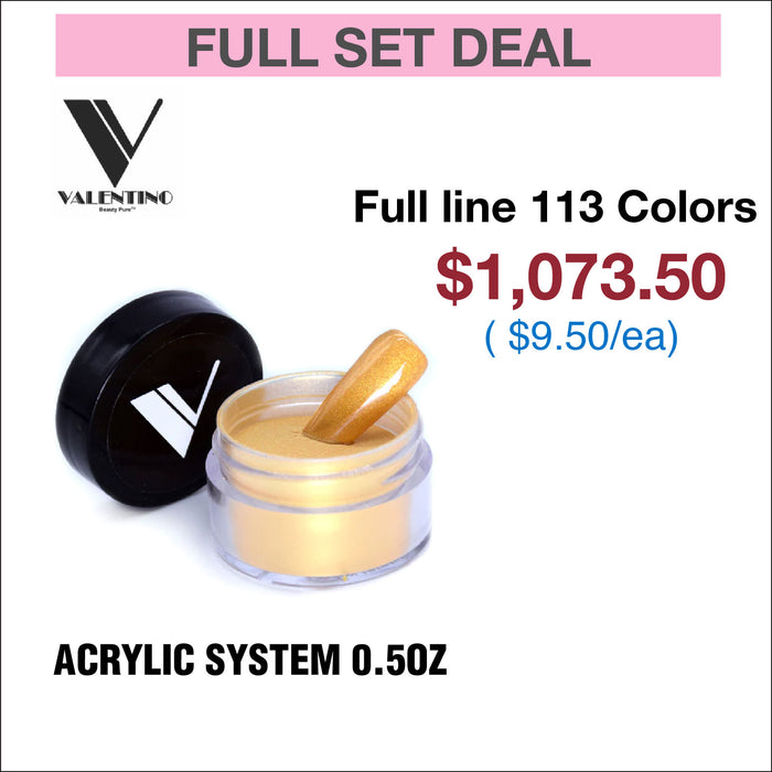Sistema Acrílico Valentino 0.5oz - Línea Completa 113 Colores