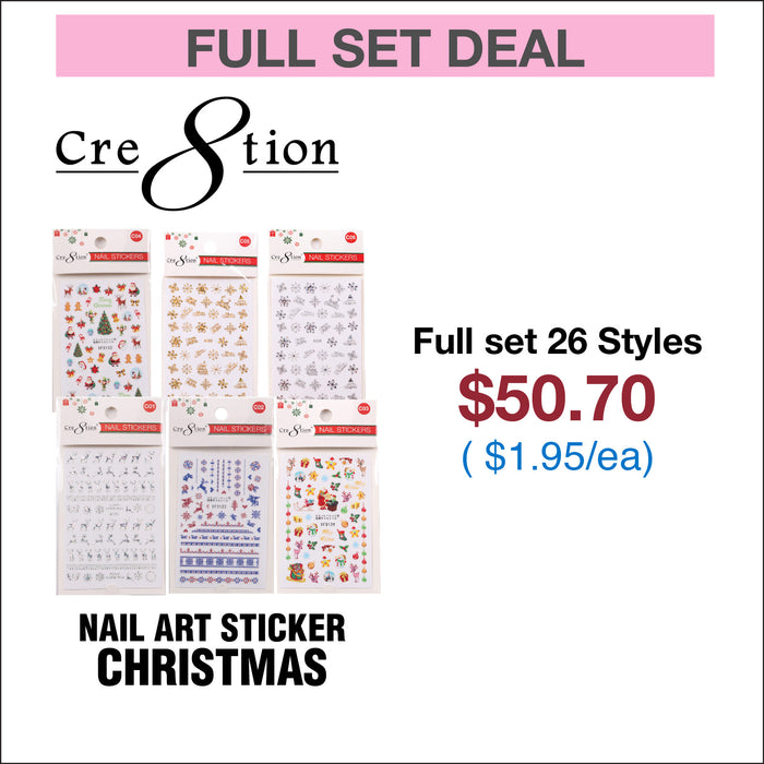 Cre8tion Nail Art Sticker Christmas (26 Styles)