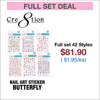 Cre8tion Nail Art Sticker Butterfly (42 Styles)