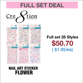 Cre8tion Nail Art Sticker Flower (26 Styles)