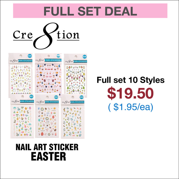 Cre8tion Nail Art Sticker Easter (10 Styles)