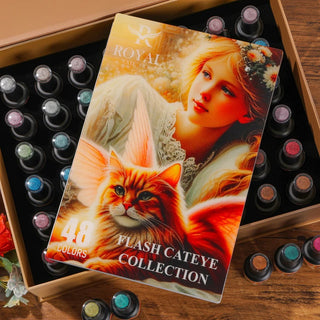 Royal Flash Cat Eye Collection 48 Colors w/ 1 Color Book