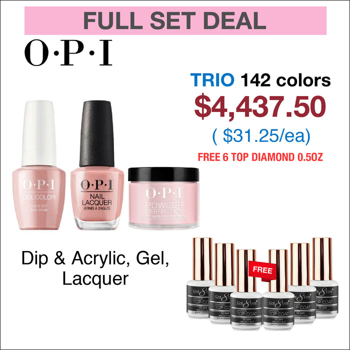 OPI Trio Matching Colors - Full Set 142 Colors w/ 6pcs Cre8tion Top Diamond Free