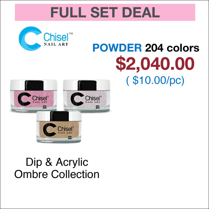 Chisel Full Set - Ombre Dipping Powder 2oz - 204 Colors