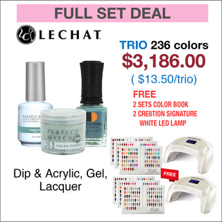 Lechat Perfect Match Trio Matching color - Full set 236 colors w/ 2 sets Color Book & 2 Cre8tion Signature White LED Lamps