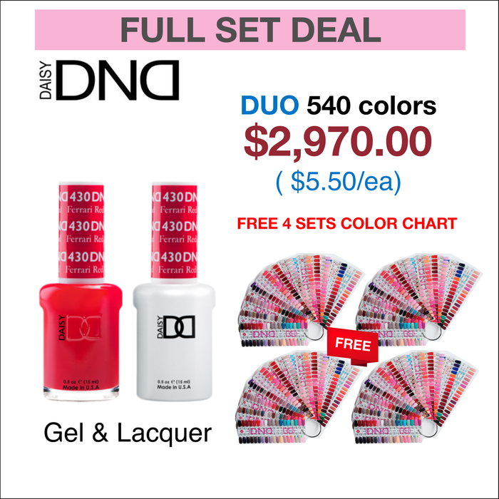 DND Duo Matching Color - Full set 540 colors w/ 4 sets Color Chart