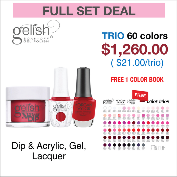 Gelish Trio Matching Color - Full set 60 Colors w/ 1 set Color Book