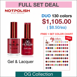NotPolish Matching Pair 0.5oz - OG Collection - Full set 130 colors w/ 1 set Color Chart