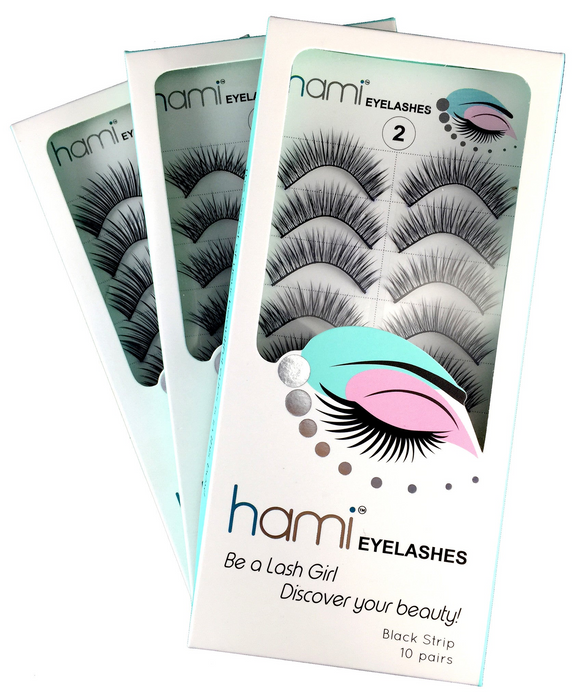 Hami False Strip Eyelashes Black 10 pairs/box #17