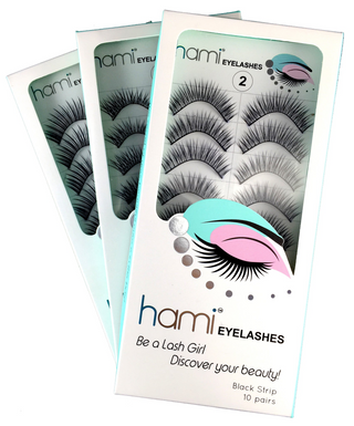 Hami False Strip Eyelashes Black 10 pairs/box #35