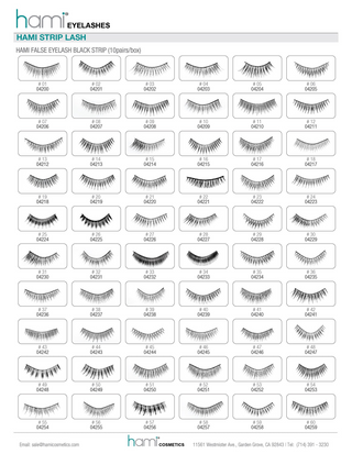 Hami False Strip Eyelashes Black 10 pairs/box #33