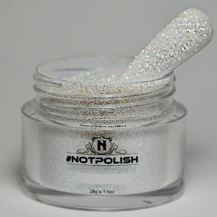 NotPolish Powder 1oz - White Glitter Sugar Effect