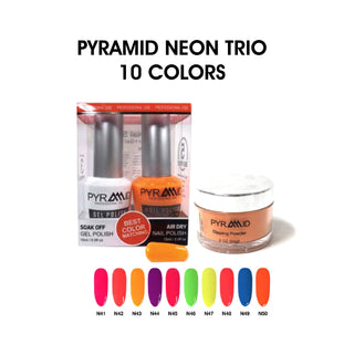 Pyramid Trio Matching Color - Neon Collection - 10 Colors