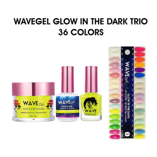 Wavegel Trio Matching Color - Full set Glow in The Dark 36 Colors #1-36 w/ 1 Color Chart
