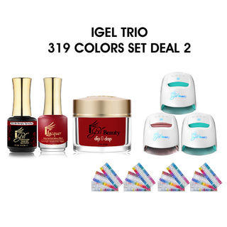 DEAL 2: iGel Trio Matching color - Full set 319 colors w/ 4 sets Color Chart & 3 iGel Pro LED lamp