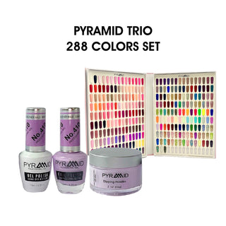 Pyramid Trio Matching Color - Full set 288 colors - colors (301- 566), 12 Colors Holo & 10 colors Neon w/ 1 set color book 288 colors