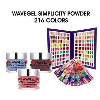 Wavegel Simplicity Matching Powder 2oz - Full set 216 Colors w/ 1 set Color Chart  & 1 Color Book