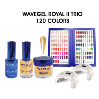 Wavegel Trio Matching Color - Royal II New Collection - Full set 120 New Colors ( #121 - #240) w/ 1 set Color Book & 2 Cre8tion Signature White LED Lamps