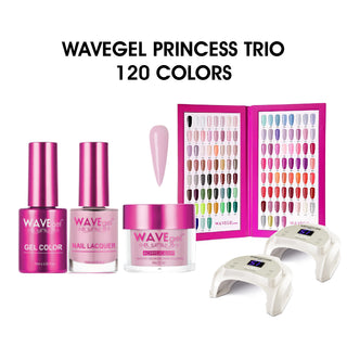 Wavegel Trio Matching Color - Princess Collection - Full set 120 Colors w/ 1 set Color Book & 2 Cre8tion Signature White LED Lamps