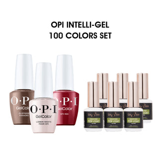 OPI Gel Colors Intelli-Gel 0.5oz - New Formula - Full set 100 Colors w/ 6pcs Cre8tion Top Diamond Free