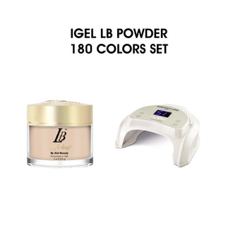 iGel LB Dipping Powder - Full set 180 colors (LB001-LB180) w/ 1 Cre8tion Signature White LED Lamp