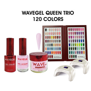 Wavegel Trio Matching Color - Queen Collection - Full set 120 Colors w/ 1 set Color Book & 2 Cre8tion Signature White LED Lamps