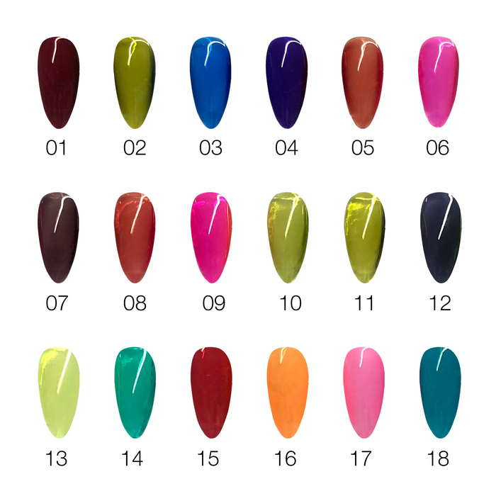 Cre8tion Color Chart -  Jewel Collection 18 colors