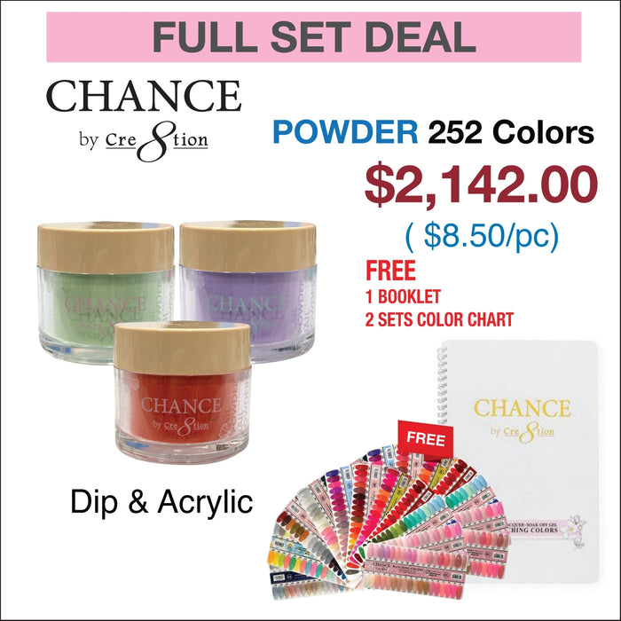 Chance Matching Powder - Full set 252 colors w/ 2 set Tip Color Chart & 1 Booklet