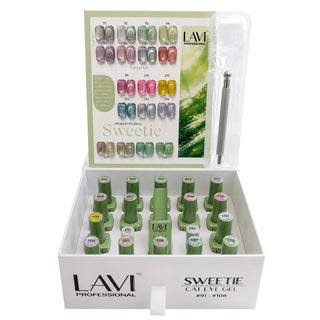 Lavi Cat Eye Gel Sweetie Collection - 18 Colors w/ 1 Counter Display & 1 Magnet Tool