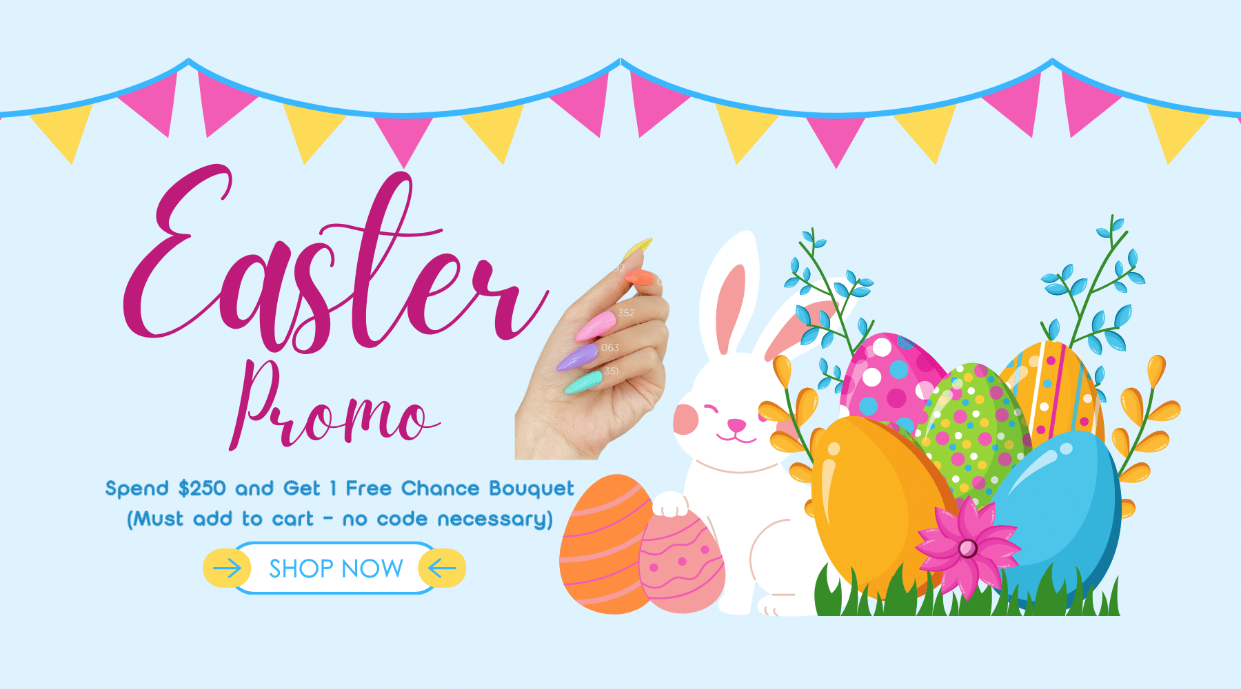 Easter Promo, Easter, Bunny, Rabbit, Easter Eggs, Easter Bunny, Eggs, Chance, Nail Gel, Nail Lacquer, Hand, Chance by Cre8tion, Cre8tion, Chance Mini Bouquet