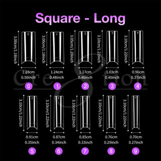 Cre8tion Special Shape Tip Square Clear