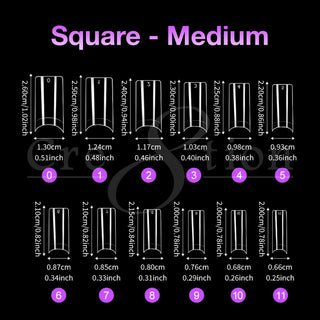 Cre8tion Special Shape Tip Square Clear