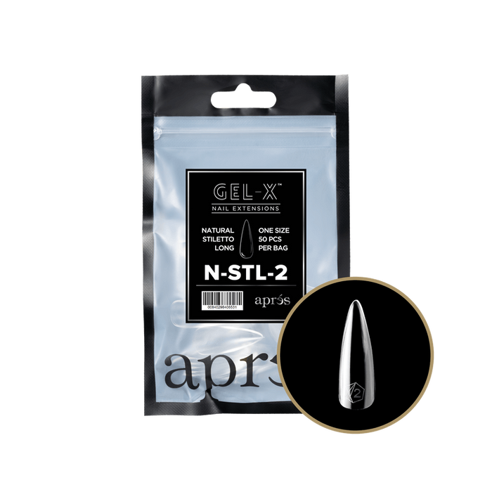 Apres Gel-X Tips 2.0 - NATURAL Stiletto Refill Bag