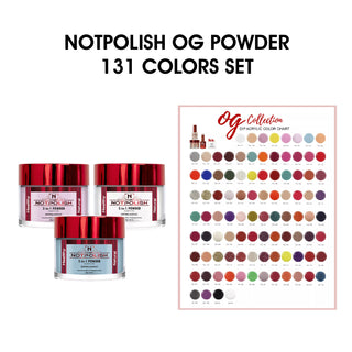 NotPolish Matching Powder 2oz - OG Collection - Full set 131 colors w/ 1 set Color Chart