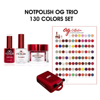NotPolish Matching Trio - OG Collection - Full set 130 colors w/ 1 set Color Chart & 1 NotPolish Led Lamp