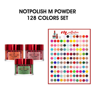 NotPolish Matching Powder 2oz - M Collection - Full set 128 colors w/ 1 set Color Chart