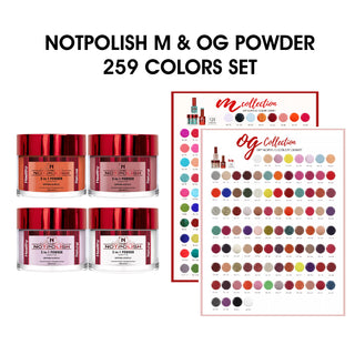 NotPolish Matching Powder 2oz - M & OG Collection - Full set 259 colors w/ 1 set Color Chart