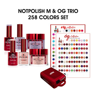NotPolish Matching Trio - M&OG Collection - Full set 258 colors w/ 1 set Color Chart & 1 NotPolish Led Lamps