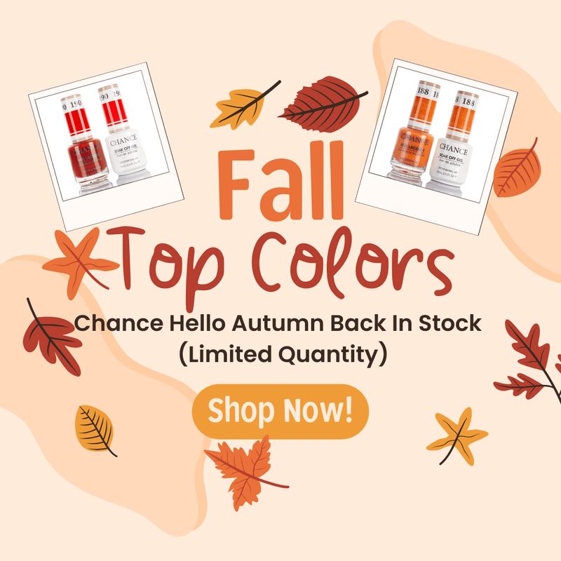 Fall, Leaves, Top Colors, Autumn, Duo, Lacquer, Gel Polish, Nail Polish, Orange, Red, Polish, Chance, Cre8tion, Nail Supplies, Nail Supply, Nail Supply Store, C8 Nail Supply