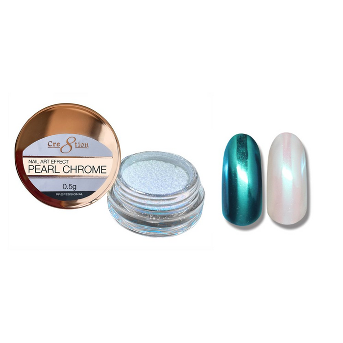 Cre8tion Pearl Chrome Nail Art Effect 1g - Full set 6 colors