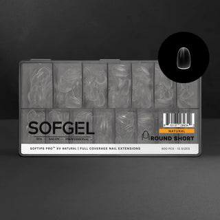 Sofgel Softips Pro XV - Natural Round Short 600pcs