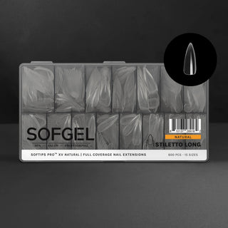 Sofgel Softips Pro XV - Natural Stiletto Long 600pcs