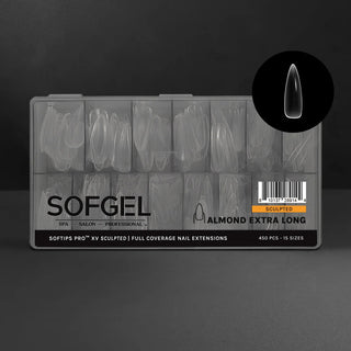 Sofgel Softips Pro XV - Sculpted Almond Extra Long 450pcs