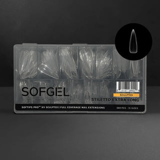 Sofgel Softips Pro XV - Sculpted Stiletto Extra Long 360pcs