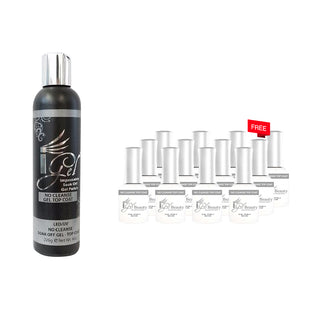 [Bonus Combo] iGel Soak Off Gel No Cleanse Top Coat 8oz Refill - with 12 Free Size 0.5oz