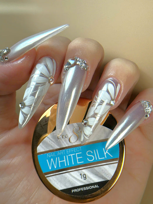 Cre8tion White Silk Chrome Nail Art Effect 1g