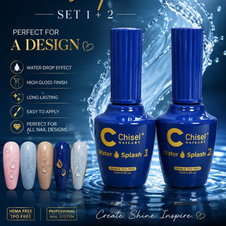 Chisel Water Drop Art Gel 0.5oz - 2 Step Set