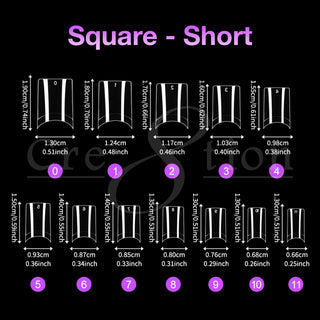 Cre8tion Special Shape Tip Square Clear